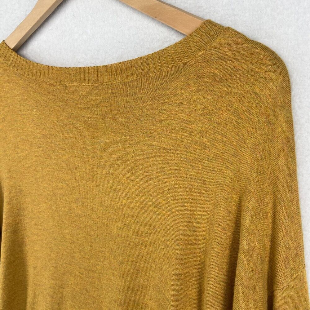 EILEEN FISHER Sweater XS Cozy Viscose Stretch Boat Neck Rib Trim Pullover Yellow - Picture 7 of 16